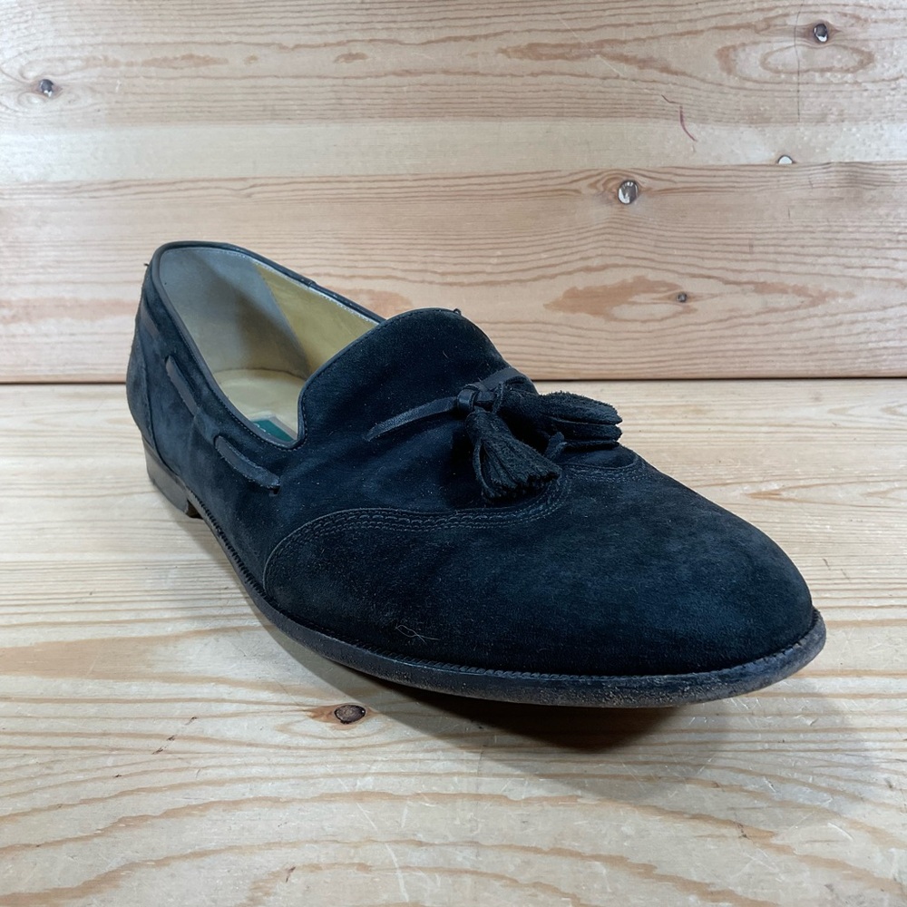 VTG Cole Haan Suede Tassel Wingtip Loafers Men’s 11 M Black Leather Sole 7354